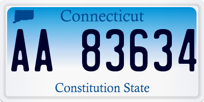 CT license plate AA83634