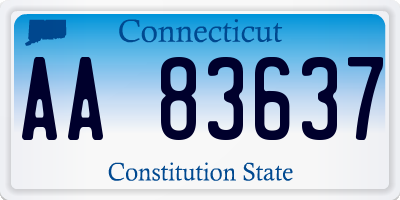 CT license plate AA83637