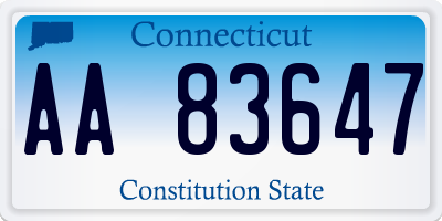 CT license plate AA83647