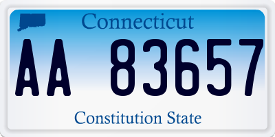 CT license plate AA83657