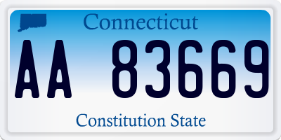 CT license plate AA83669