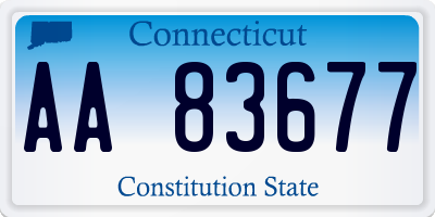 CT license plate AA83677