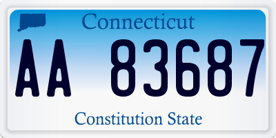 CT license plate AA83687
