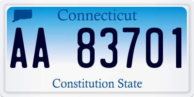 CT license plate AA83701