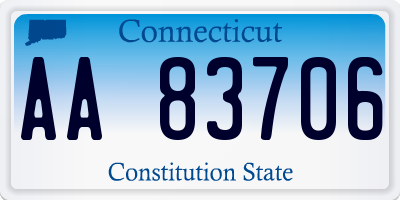 CT license plate AA83706
