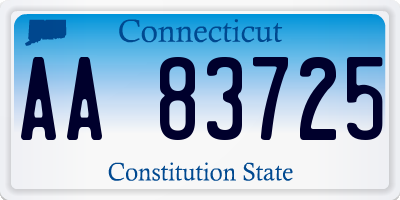 CT license plate AA83725