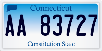 CT license plate AA83727