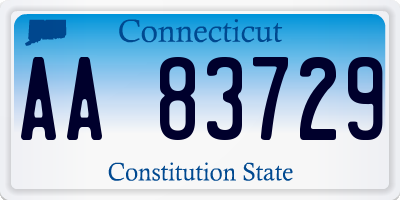 CT license plate AA83729