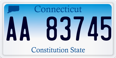 CT license plate AA83745