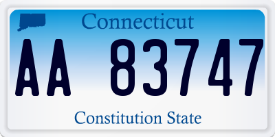 CT license plate AA83747