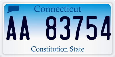 CT license plate AA83754