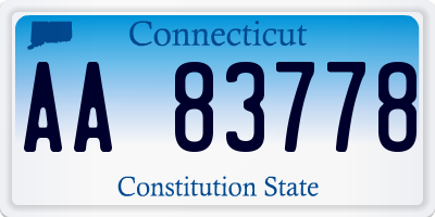 CT license plate AA83778