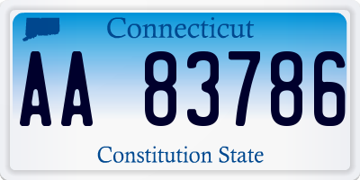 CT license plate AA83786