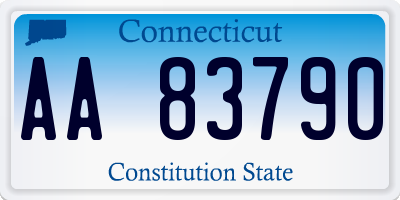 CT license plate AA83790