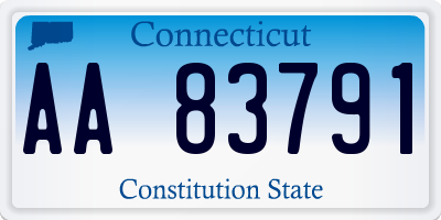 CT license plate AA83791