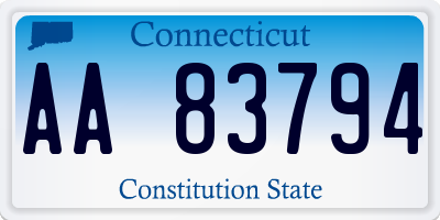 CT license plate AA83794