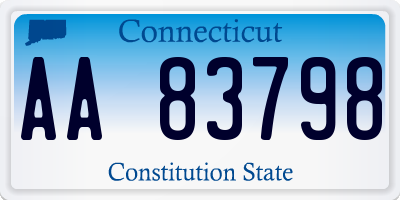 CT license plate AA83798