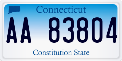 CT license plate AA83804