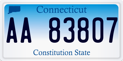 CT license plate AA83807