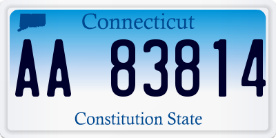 CT license plate AA83814