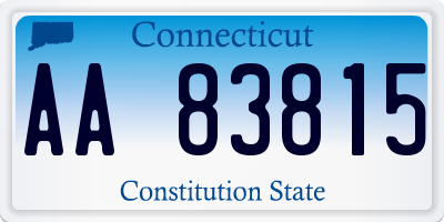 CT license plate AA83815