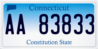 CT license plate AA83833
