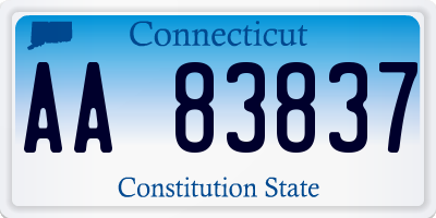 CT license plate AA83837