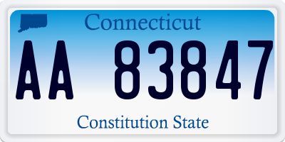 CT license plate AA83847