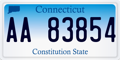 CT license plate AA83854