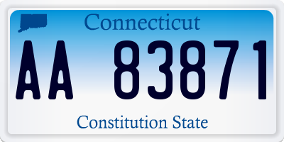 CT license plate AA83871