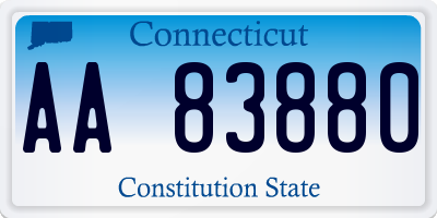 CT license plate AA83880