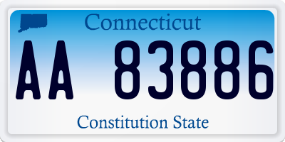 CT license plate AA83886