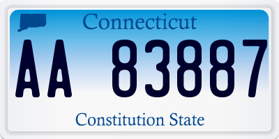 CT license plate AA83887