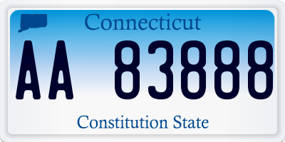 CT license plate AA83888
