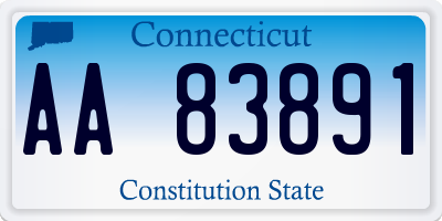 CT license plate AA83891