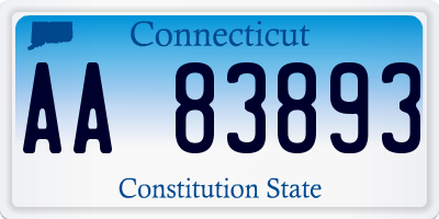 CT license plate AA83893