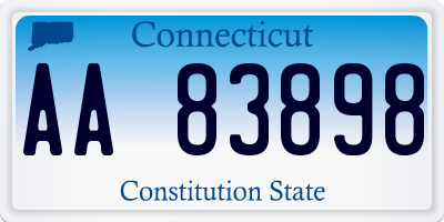 CT license plate AA83898