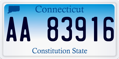 CT license plate AA83916
