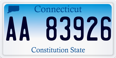CT license plate AA83926