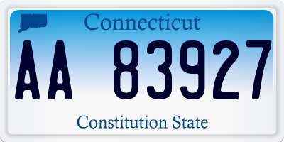 CT license plate AA83927