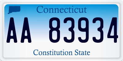 CT license plate AA83934