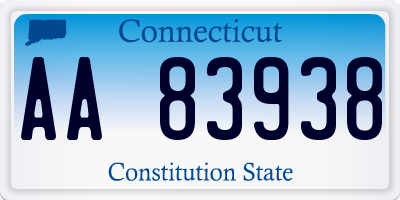 CT license plate AA83938