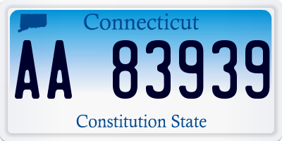 CT license plate AA83939