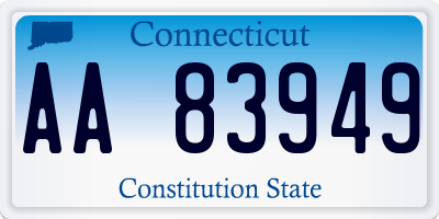 CT license plate AA83949