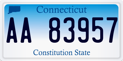 CT license plate AA83957