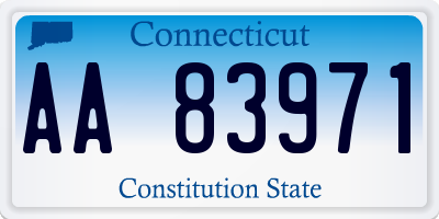 CT license plate AA83971