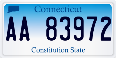 CT license plate AA83972