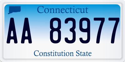 CT license plate AA83977