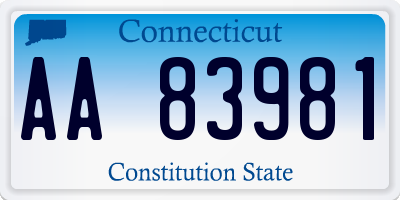 CT license plate AA83981