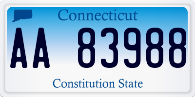 CT license plate AA83988